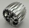 100942 | Wheel Hard Plastic, (100942pb01) Treaded 49.5mm D. x 37.5mm with Molded Flat Silver Spokes Pattern | Custom Chromed by Bubul