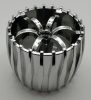 100942 | Wheel Hard Plastic, (100942pb01) Treaded 49.5mm D. x 37.5mm with Molded Flat Silver Spokes Pattern | Custom Chromed by Bubul