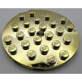   11213 | Chrome Gold Plate, Round 6 x 6 with Hole | Custom Chromed by BUBUL