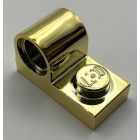   11458 Chrome Gold Plate, Modified 1 x 2 with Pin Hole on Top  Custom Chromed by BUBUL