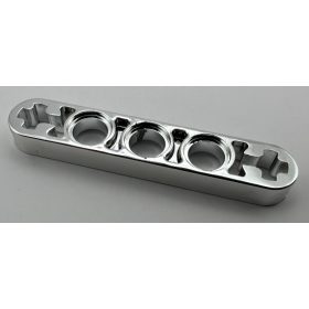   11478 Chrome Silver Technic, Liftarm 1 x 5 Thin with Axle Holes on Ends  Part: 11478 Custom Chromed by BUBUL