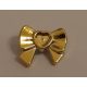 11618 | Chrome Gold Friends Accessories Hair Decoration, Bow with Heart, Long Ribbon and Pin | Custom Chromed by BUBUL