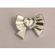 11618 | Chrome Silver Friends Accessories Hair Decoration, Bow with Heart, Long Ribbon and Pin | Custom Chromed by BUBUL