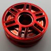 56902, 13971 | Chrome Red Wheel 18mm D. x 8mm with Fake Bolts and Deep Spokes with Inner Ring | Custom Chromed by BUBUL
