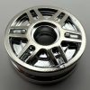 56902, 13971 | Chrome Silver Wheel 18mm D. x 8mm with Fake Bolts and Deep Spokes with Inner Ring | Custom Chromed by BUBUL