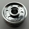 56902, 13971 | Chrome Silver Wheel 18mm D. x 8mm with Fake Bolts and Deep Spokes with Inner Ring | Custom Chromed by BUBUL
