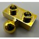14417 Chrome GOLD Plate, Modified 1 x 2 with Tow Ball on Side  Custom Chromed by BUBUL