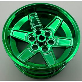   15038 Chrome GREEN Chrome  Wheel 56mm D. x 34mm Technic Racing Medium or 51150 Custom Chromed by Bubul  