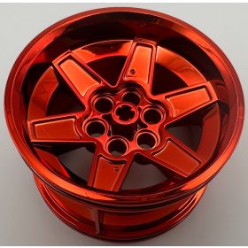   15038 Chrome-RED Wheel 56mm D. x 34mm Technic Racing Medium, 6 Pin Holes or 51150 Custom chromed by Bubul