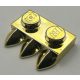 15208 Chrome Gold Plate, Modified 1 x 2 with 3 Teeth  Custom Chromed by BUBUL