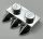 15208 Chrome Silver Plate, Modified 1 x 2 with 3 Teeth  Custom Chromed by BUBUL