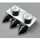 15208 Chrome Silver Plate, Modified 1 x 2 with 3 Teeth  Custom Chromed by BUBUL