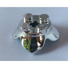   15469 | Chrome Silver Brick, Round 2 x 2 with 4 Petals Base and Axle Hole | Custom Chromed by BUBUL