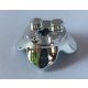 15469 | Chrome Silver Brick, Round 2 x 2 with 4 Petals Base and Axle Hole | Custom Chromed by BUBUL