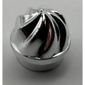   15470 Chrome Silver Plate, Round 1 x 1 with Swirled Top  15470 Custom Chromed by BUBUL