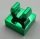 15712 Chrome Green Tile, Modified 1 x 1 with Clip - Rounded Edges  part: 15712 or 2555 Custom chromed by Bubul
