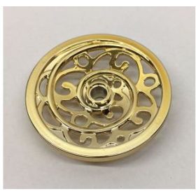   15744 Chrome Gold Wheel Wagon - Ornate Huge (43mm D.)  Custom chromed by Bubul