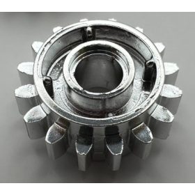   18946 Chrome Silver Technic, Gear 16 Tooth with Clutch on Both Sides  chromed by Bubul