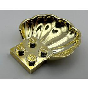   18970 | Chrome Gold Clam / Scallop Shell with 4 Studs | Custom Chromed by Bubul