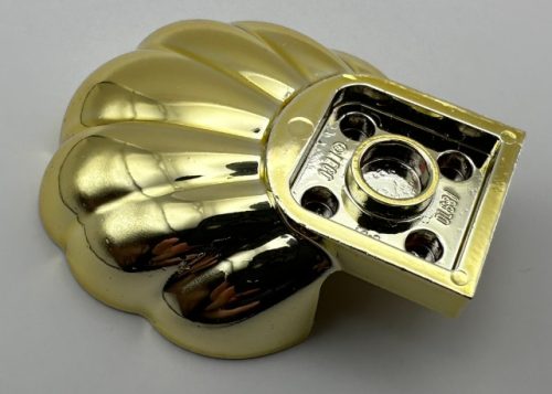 18970 | Chrome Gold Clam / Scallop Shell with 4 Studs | Custom Chromed by Bubul