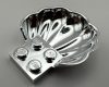 18970 | Chrome Silver Clam / Scallop Shell with 4 Studs | Custom Chromed by Bubul