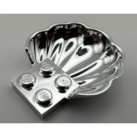   18970 | Chrome Silver Clam / Scallop Shell with 4 Studs | Custom Chromed by Bubul