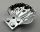 18970 | Chrome Silver Clam / Scallop Shell with 4 Studs | Custom Chromed by Bubul