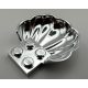 18970 | Chrome Silver Clam / Scallop Shell with 4 Studs | Custom Chromed by Bubul