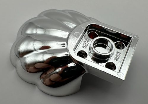 18970 | Chrome Silver Clam / Scallop Shell with 4 Studs | Custom Chromed by Bubul