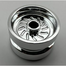   18976 Chrome Silver Wheel 18mm D. x 12mm with Axle Hole and Stud  Custom Chromed by BUBUL