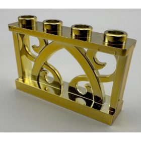   19121 | Chrome Gold Fence 1 x 4 x 2 Ornamental with 4 Studs | Custom Chromed by BUBUL