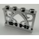 19121 | Chrome Silver Fence 1 x 4 x 2 Ornamental with 4 Studs | Custom Chromed by BUBUL
