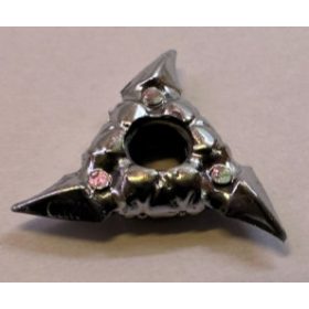   19807 Chrome Silver Minifigure, Weapon Shuriken Throwing Star with Textured Grips 19807a Custom Chromed by BUBUL