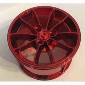   Chrome-RED Wheel 62.3mm D. x 42mm Technic Racing Large  part 23800 Custom Chromed by BUBUL