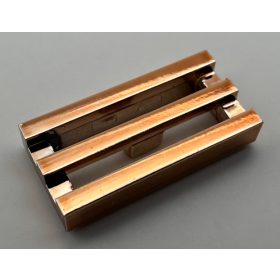   2412b_S Chrome COPPER Tile, Modified 1 x 2 Grille with Bottom Groove / Lip   Part:2412b  Custom chromed by Bubul
