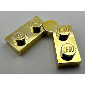   2429, 73983 | Chrome Gold Hinge Plate 1 x 4 Swivel Top / Base Complete Assembly | Custom Chromed by BUBUL
