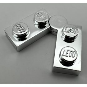   2429, 73983 | Chrome Silver Hinge Plate 1 x 4 Swivel Top / Base Complete Assembly | Custom Chromed by BUBUL