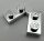2429, 73983 | Chrome Silver Hinge Plate 1 x 4 Swivel Top / Base Complete Assembly | Custom Chromed by BUBUL