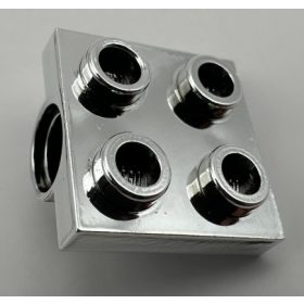   2444 Chrome Silver Plate, Modified 2 x 2 with Pin Hole  2444 or 10247 Custom Chromed by BUBUL