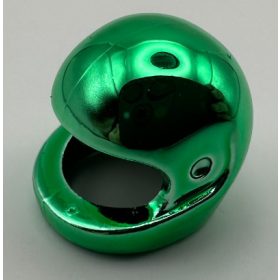   2446 Chrome Green Minifig, Headgear Helmet Standard  or 30124 or 88415   Custom chromed by BUBUL