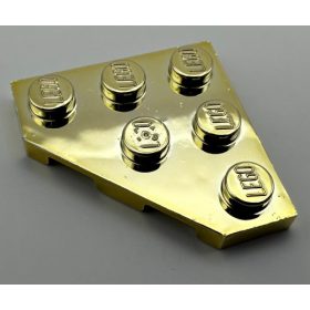   2450 Chrome GOLD Wedge, Plate 3 x 3 Cut Corner Custom chromed by Bubul