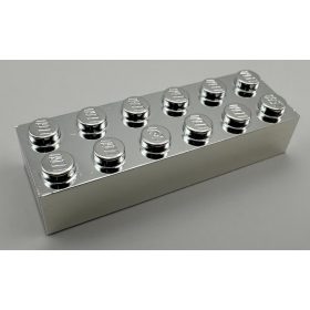   2456, 44237 | Chrome Silver Brick 2 x 6 | Custom Chromed by BUBUL