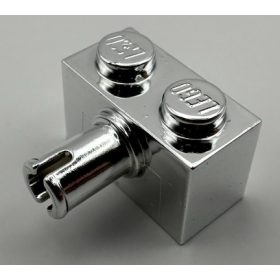   2458 | Chrome Silver Brick, Modified 1 x 2 with Pin | Custom Chromed by BUBUL