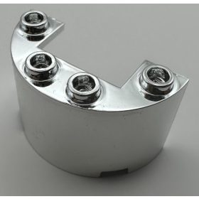   24593, 35402 | Chrome Silver Cylinder Half 2 x 4 x 2 with 1 x 2 Cutout | Custom Chromed by BUBUL