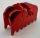 2490 | Chrome-RED Horse Barding, Ruffled Edge | Custom Chromed by Bubul