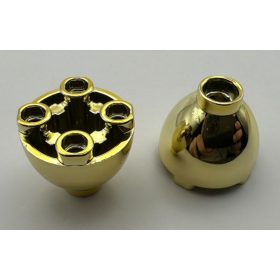   24947 | Chrome Gold Brick, Round 2 x 2 Dome Bottom with Studs | Custom Cromed by BUBUL