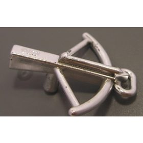   2570 Chrome Silver Minifig, Weapon Crossbow  Part:2570 chromed by Bubul