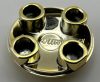 2654, 54196 | Chrome Gold Plate, Round 2 x 2 with Rounded Bottom (Boat Stud) | Custom Chromed by Bubul