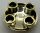 2654, 54196 | Chrome Gold Plate, Round 2 x 2 with Rounded Bottom (Boat Stud) | Custom Chromed by Bubul