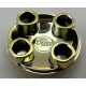 2654, 54196 | Chrome Gold Plate, Round 2 x 2 with Rounded Bottom (Boat Stud) | Custom Chromed by Bubul